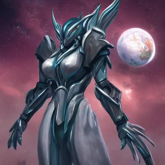 Prompt: giant stunning goddess shot, galactic sized beautiful hot anthropomorphic robot mecha female dragon, larger than the planet, gently caressing earth, looming over earth in space, detailed sleek silver armor, epic proportions, epic scale, highly detailed digital art, sci fi, furry art, macro art, dragon art, goddess art, warframe fanart, destiny fanart, anthro, furry, giantess, macro, furaffinity, deviantart, 8k 3D realism