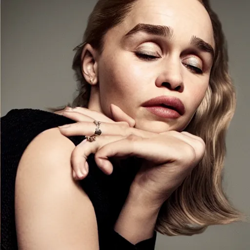 Prompt: portrait of emilia clarke by mario testino, headshot, detailed, award winning, sony a 7 r