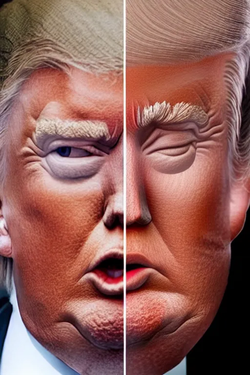 Image similar to smooth donald trump, photorealistic, highly detailed,