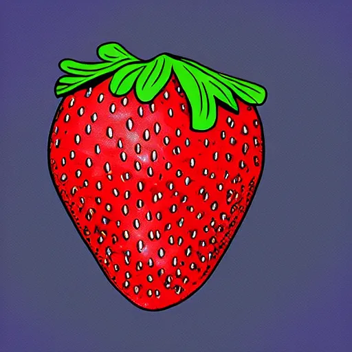 Prompt: strawberry with eyes, digital art, sticker