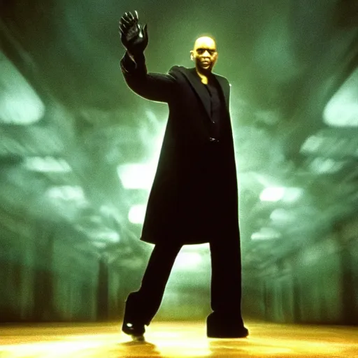 Prompt: !dream Will Smith as Neo in The Matrix (1999), dramatic lighting, cinematic, hyperrealistic