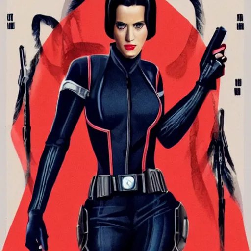 Prompt: katy perry as black widow in the avengers, portrait, very detailed face