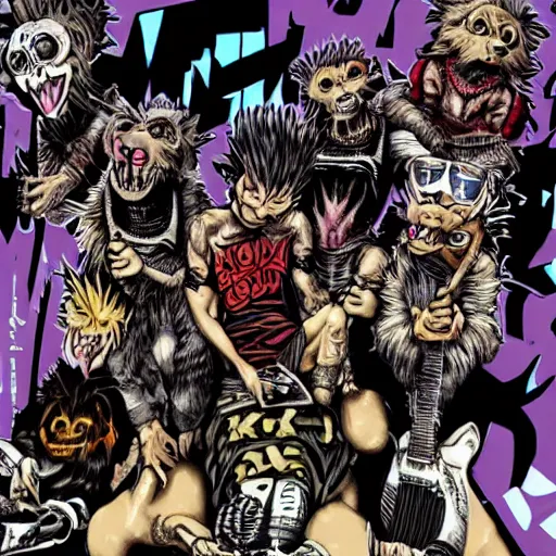 Prompt: mongrels, punk, thrash, stress, highspeed