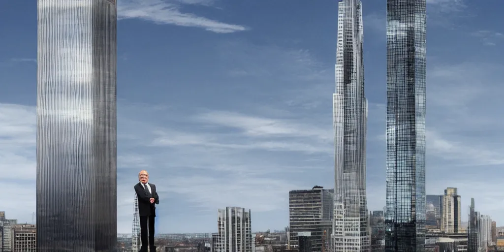 Prompt: alan sugar as a skyscraper