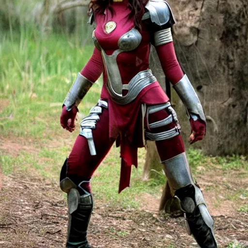 Prompt: xena princess warrior as ironman armor