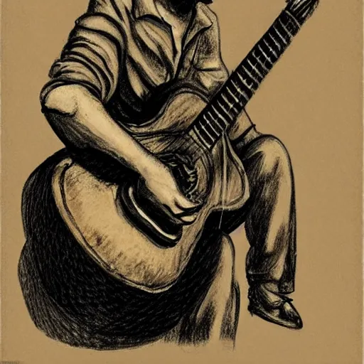 Prompt: an _ extremely _ detailed _ masterpiece _ grunge _ drawing _ of _ a rebetiko bouzouki player _ in _ the _ style _ of _ richard _ avedon