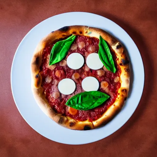 Image similar to a pizza with eye balls fingers on it, top view