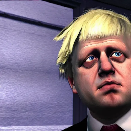 Prompt: Boris Johnson in playstation 1 game, lots of detail, ultra HD