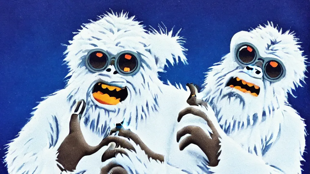 Image similar to a yeti in a scientist coat, in the style of basil gogos