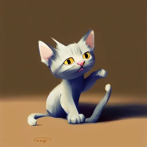 Image similar to goro fujita ilustration a cute playful kitten by goro fujita, painting by goro fujita, sharp focus, highly detailed, artstation