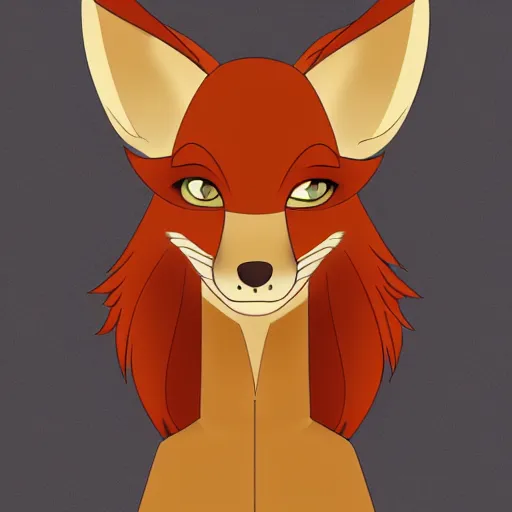 Prompt: headshot portrait of an anthropomorphic cartoon style fox fursona, drawn by Falvie, fleurfurr, trending on furaffinity