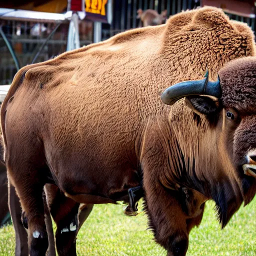 Image similar to fair rides petting zoo bison focus photography