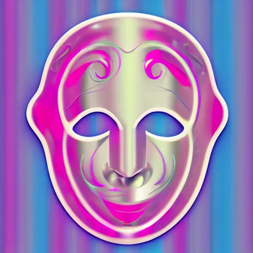 Prompt: party mask, silky texture, gradient, logo, aesthetic, 4 k, hd