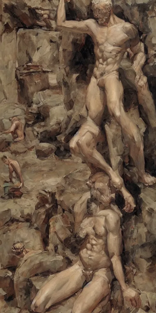 Prompt: oil painting scene from roman Thermae art by kim jung gi