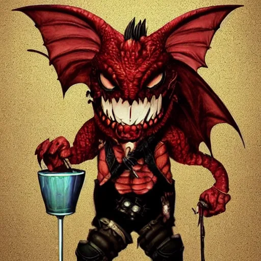 Prompt: a anthropomorphic dragon dressed like a punk drinking in a bar Trending on artstation DeviantArt Pinterest furaffinty Photorealistic HD 8k highlights and shadow detailed High Resolution