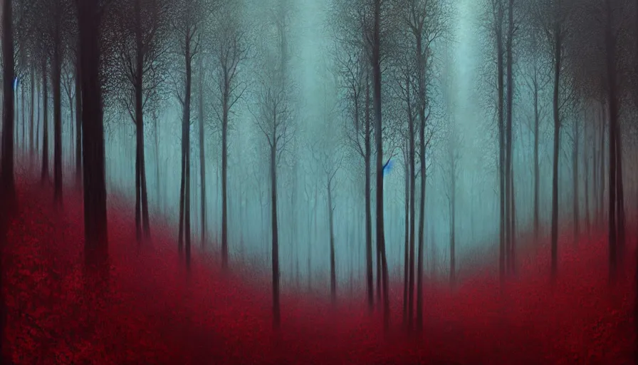 Prompt: dark and deep forest by zdzislaw beksinski and anato finnstark, vivid, fine details, atmospheric, masterpiece