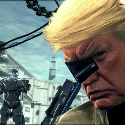 Image similar to donald trump in Metal Gear Rising: Revengeance