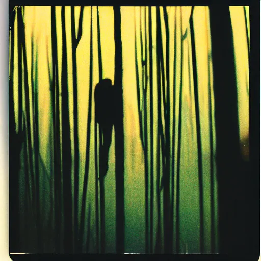 Prompt: polaroid of a dream, silhouettes, reflection, double exposure, high contrast, by Hayao Miyazaki