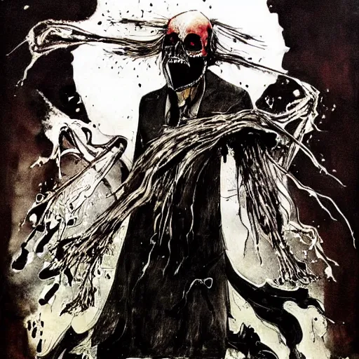 Image similar to grim reaper, art by ralph steadman