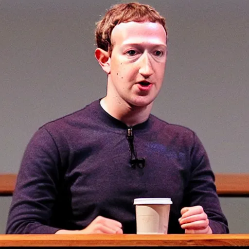 Prompt: photo of mark zuckerberg angry that his starbucks order is wrong
