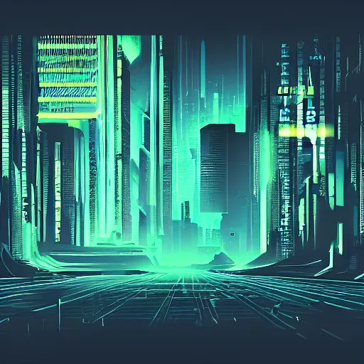 Prompt: abstract, cyberpunk aesthetic, text saying dark mode