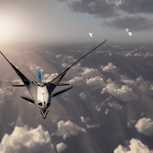 Image similar to luck dragon falcore soaring in the sky, photorealistic, 8 k rendering, vray, drum scanner