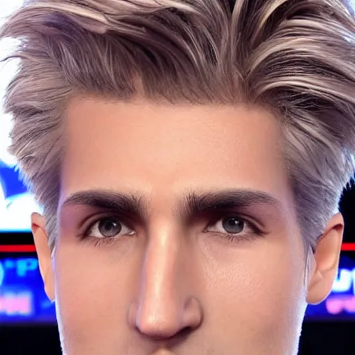 Prompt: closeup of handsome gigachad XQC gambling