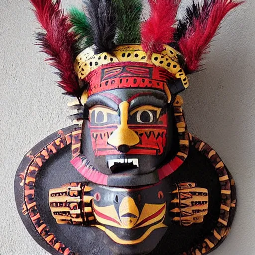 Image similar to Aztec warrior with jaguar mask