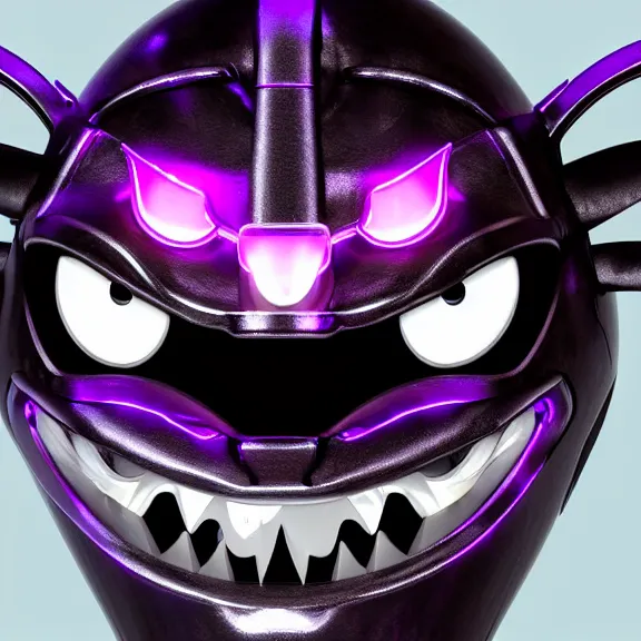 Image similar to digital art close up headshot of a cute beautiful stunning robot anthropomorphic female dragon with metal cat ears, with sleek silver metal armor, purple flesh, glowing OLED visor, facing the camera, high quality maw open and about to eat you, you being dragon food, the open maw being detailed and soft, sharp teeth, soft lulling tongue, highly detailed digital art, furry art, anthro art, sci fi, warframe art, destiny art, high quality, 3D realistic, dragon mawshot, maw art, furry mawshot, macro art, dragon art, Furaffinity, Deviantart