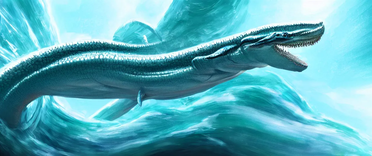 Prompt: hyperrealistic very intricate pearlescent white leviathan swallowing the earth digital painting concept art james white cinematic soft glow teal lighting high angle hd 8k sharp shallow depth of field