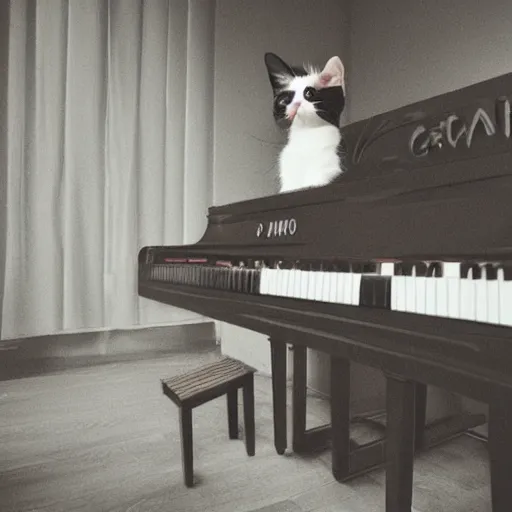 Image similar to cat playing piano