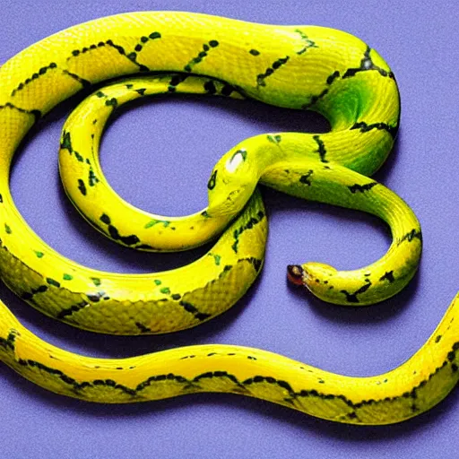 Prompt: a portrait of a snake made of a banana