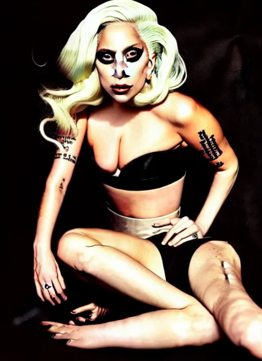 Image similar to lady gaga photoshoot by annie leibovitz