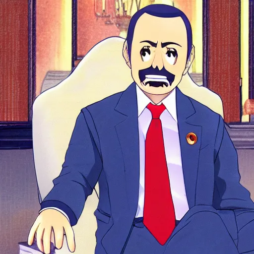 Prompt: Recep Tayyip as an anime character