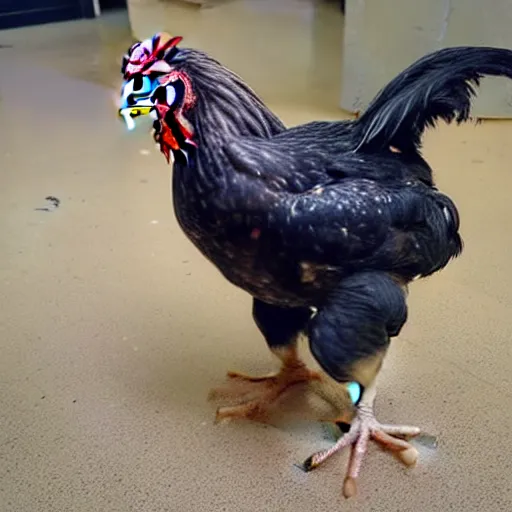 Image similar to photo of a terminator chicken