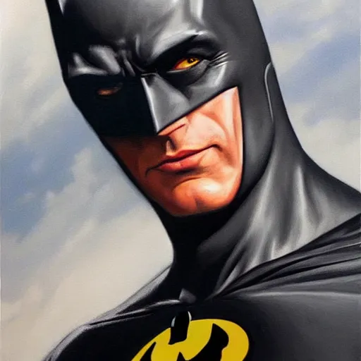 Prompt: An ultra-realistic portrait painting of Batman in the style of Alex Ross. 4K. Beautiful. Ultra-realistic. Highly detailed. Epic lighting.