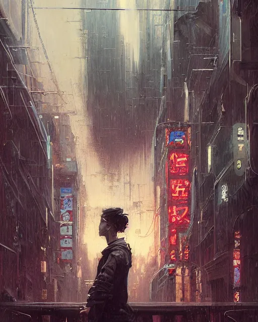 Image similar to a highly detailed epic cinematic concept art CG render digital painting artwork: Tokyo in lightning storm . By Greg Rutkowski, in the style of Francis Bacon and Syd Mead and Norman Rockwell and Beksinski, open ceiling, highly detailed, painted by Francis Bacon and Edward Hopper, painted by James Gilleard, surrealism, airbrush, Ilya Kuvshinov, WLOP, Stanley Artgerm, very coherent, triadic color scheme, art by Takato Yamamoto and James Jean