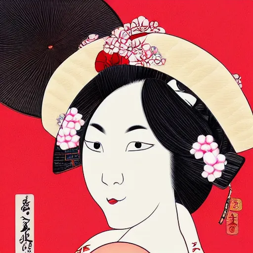 Prompt: sensual geisha in japan in 1 8 0 0 posing, detailed face, digital art