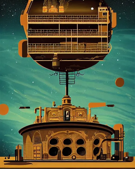 Prompt: a beautiful ultradetailed painting of industrial architecture casino by federico babina, galactic reclaimed by nature fisheye infrared evil, archdaily, wallpaper, highly detailed, trending on artstation.