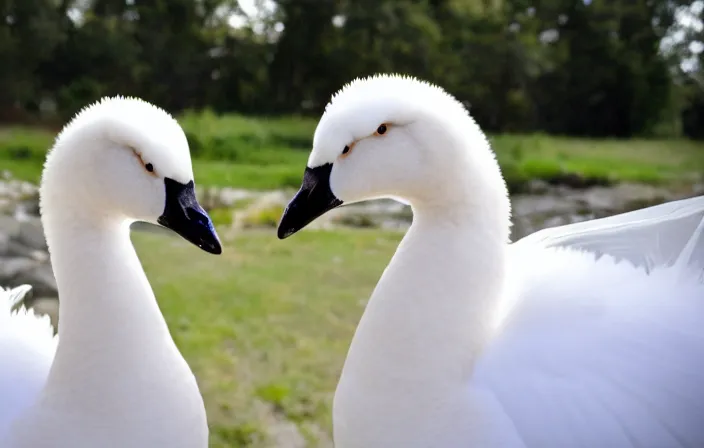 Prompt: lesbian geese getting married