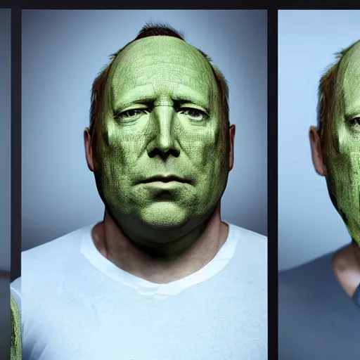 Prompt: hyperrealistic mixed media image of info wars alex jones ( ( frog face mask ) ), stunning 3 d render inspired art by xiang duan and thomas eakes and greg rutkowski, perfect facial symmetry, hyper realistic texture, realistic, highly detailed attributes and atmosphere, dim volumetric cinematic lighting, 8 k octane detailed render, post - processing, masterpiece,