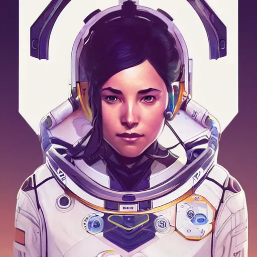 Image similar to symmetry! futuristic astronaut, apex legends, illustration, art by artgerm and greg rutkowski and alphonse mucha