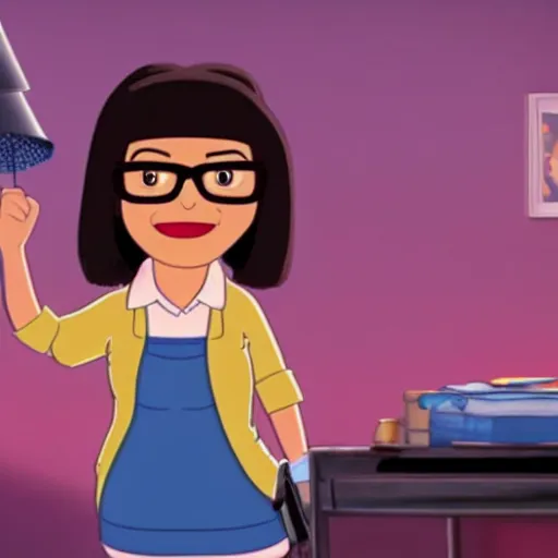 Image similar to A still of Tina Belcher in a Pixar movie