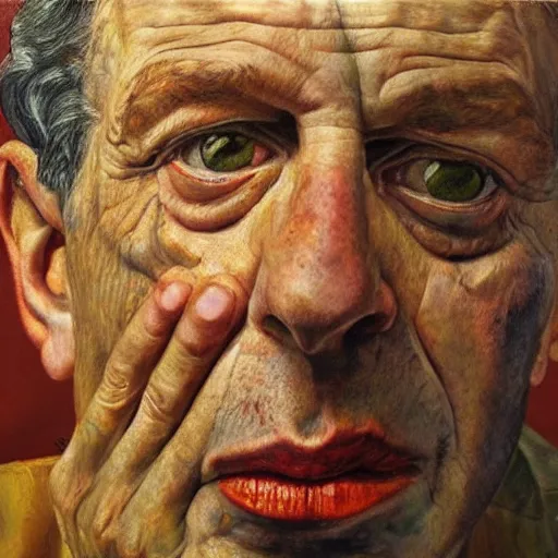 Prompt: high quality high detail painting by lucian freud, hd, super skinny face, photorealistic lighting