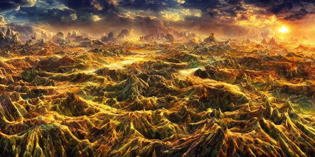 Prompt: amazing very beautiful crazy landscape photo of a secret civilization, hyperdetailed, nice colors, cinematic masterpiece