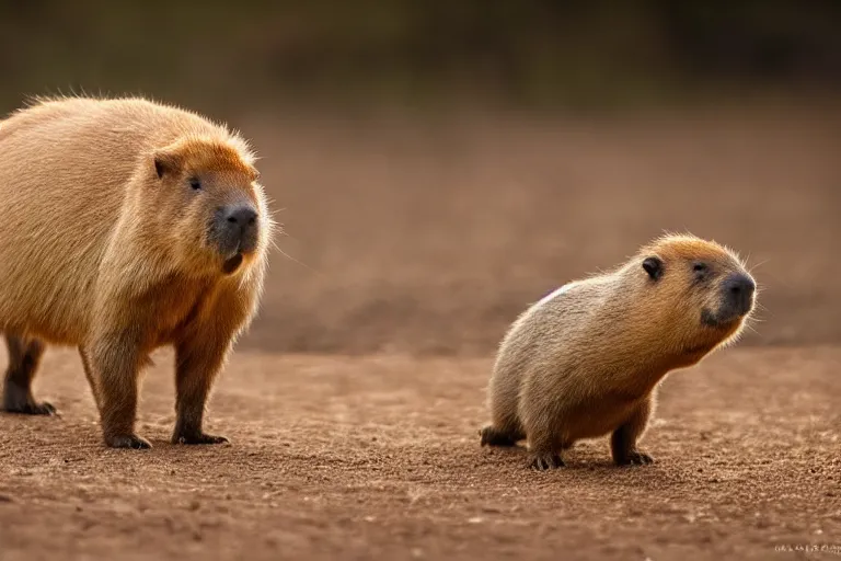 Image similar to a goldendoodle capybara!!! hybrid! hyper realistic!! realistic lighting!! wildlife photographer of the year!!! bold natural colors, national geographic, hd, wide angle, 8 k