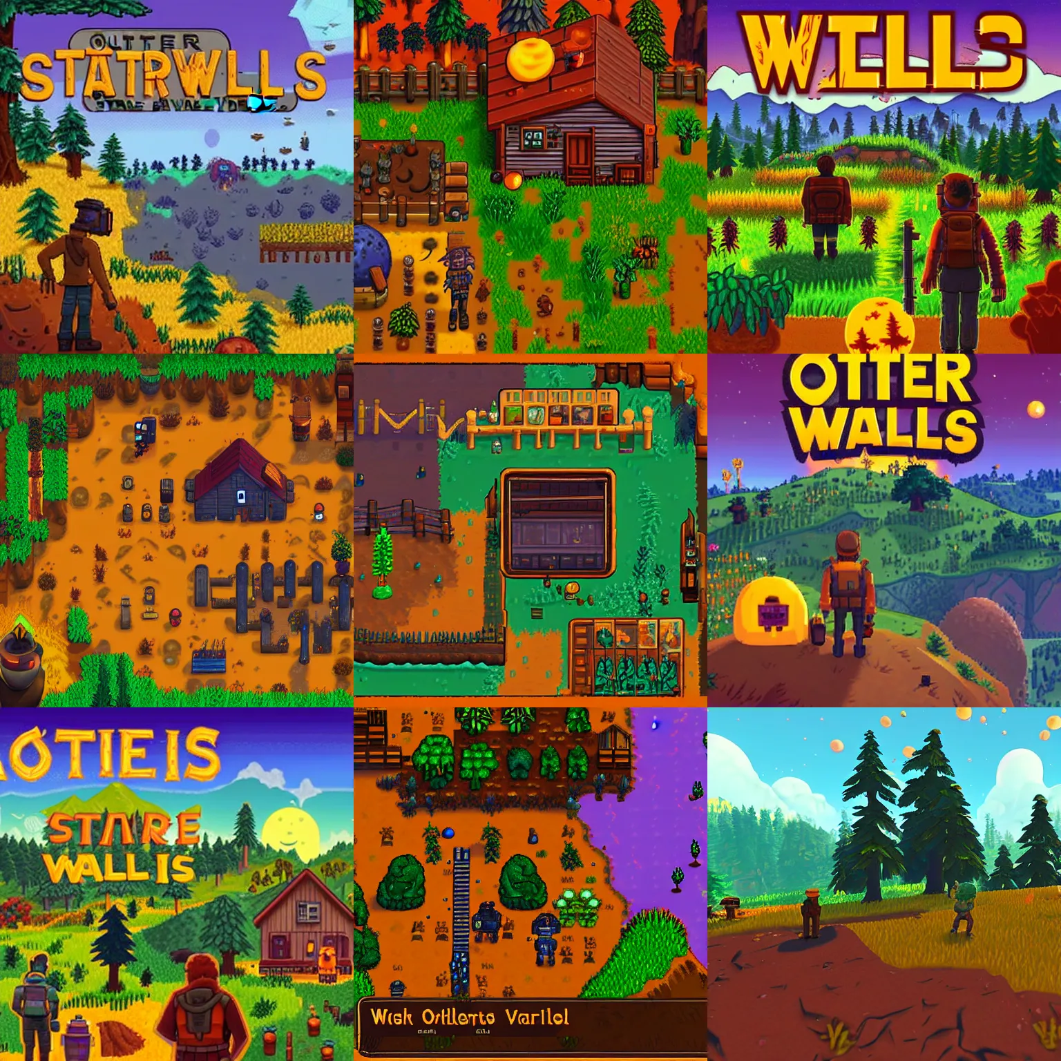 Prompt: Outer Wilds in the style of Stardew Valley