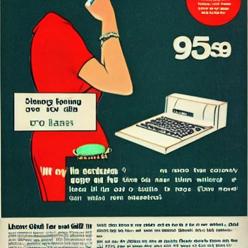Prompt: 1 9 6 0 s advertisement for a gaming computer