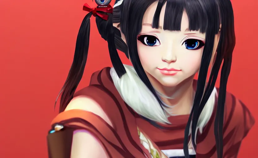 Image similar to cute girl made of sushi, dnd character portrait, anime, realistic render