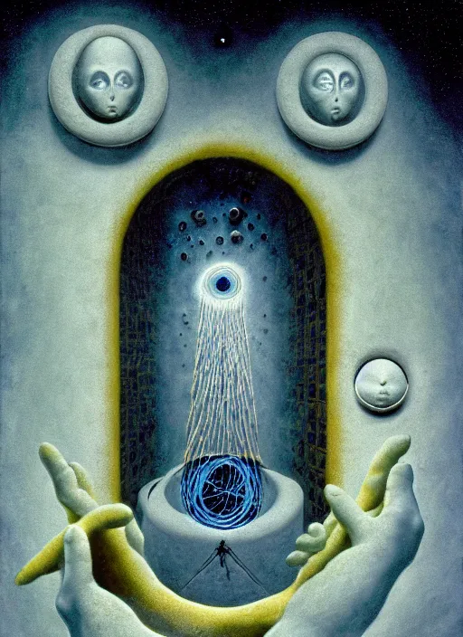 Prompt: antediluvian occult cosmology, panspermia, by remedios varo and daniel arsham and robert hooke, rule of thirds, vivid colours, negative space, atmospheric, digital painting, artstation, concept art, smooth, sharp focus